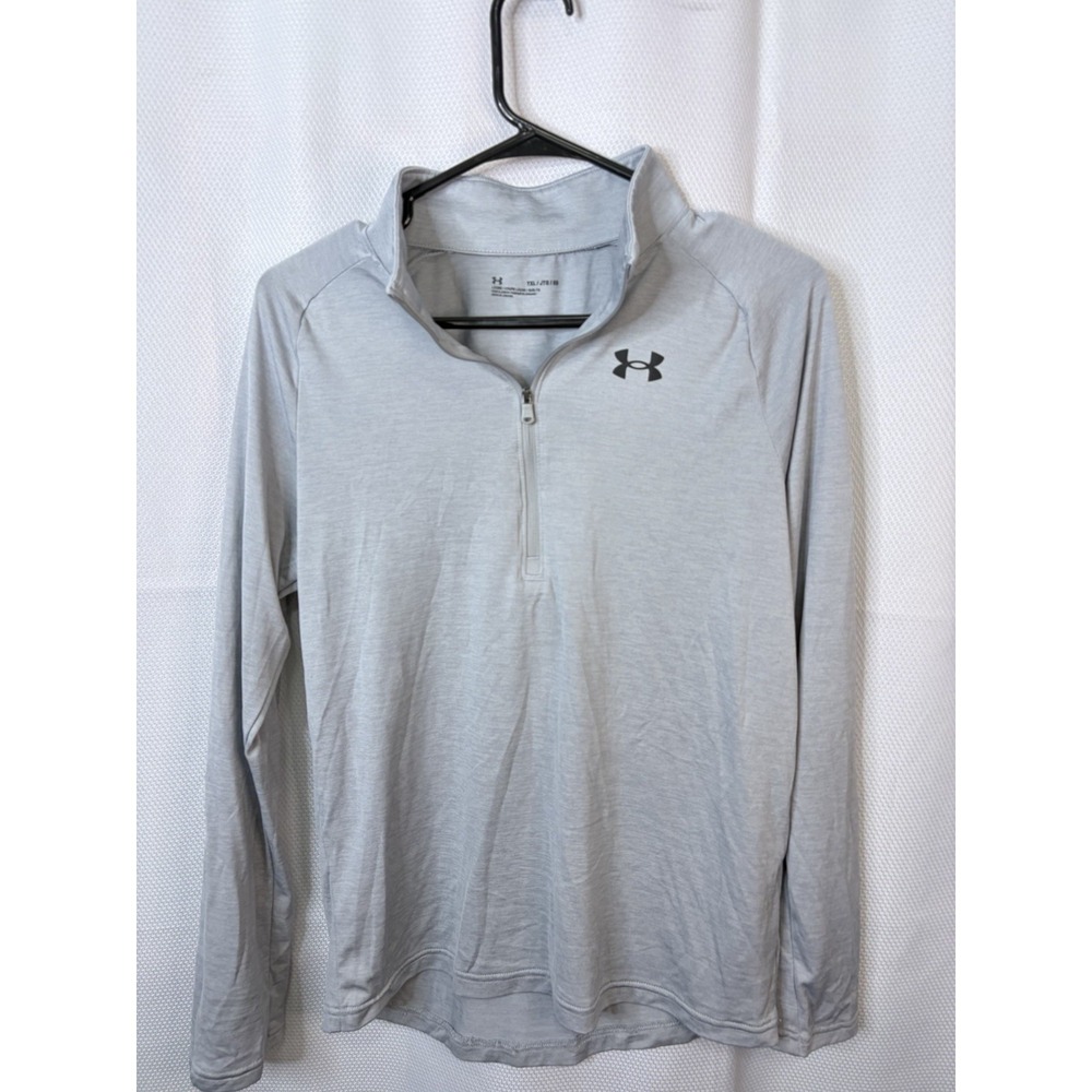 Under Armour Sweater YXL Heather Gray HeatGear Fitted Run Lightweight